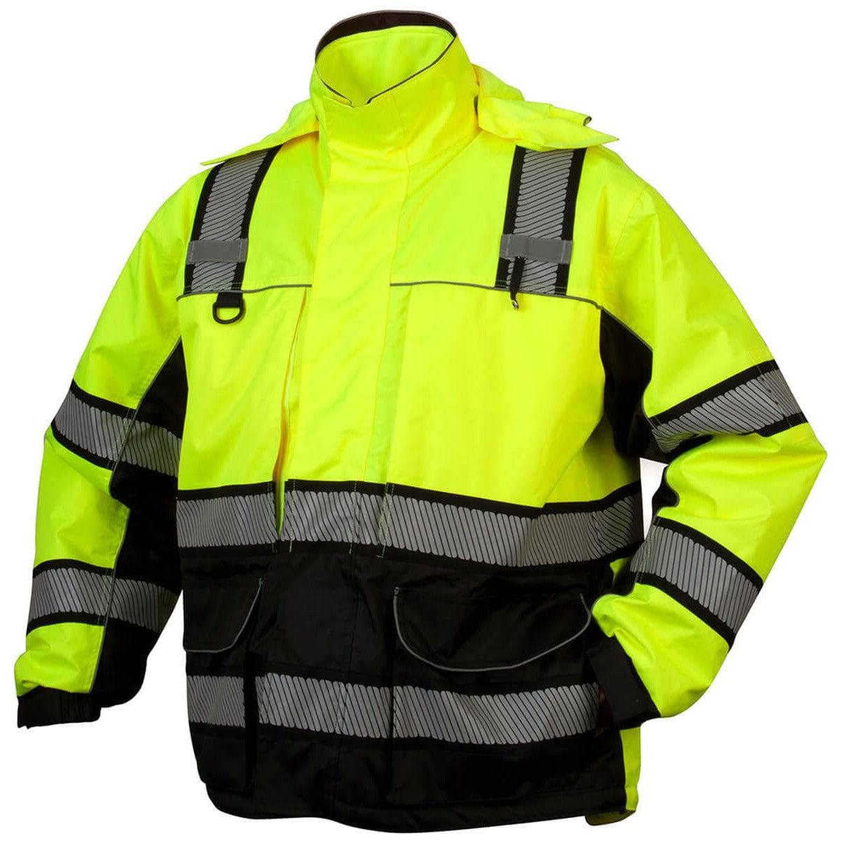 Pyramex RPB3610 Type R Class 3 Waterproof Multi-Layer Parka Hi-Vis Lime