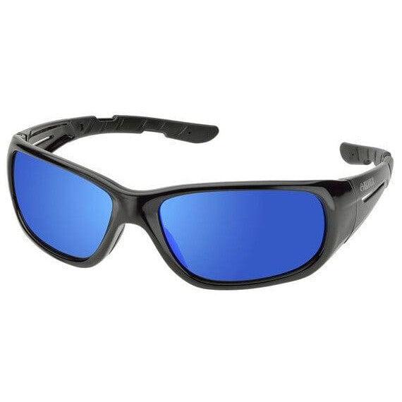 Elvex RSG100 Safety Glasses Gloss Black Frame Sky Blue Mirror Lens