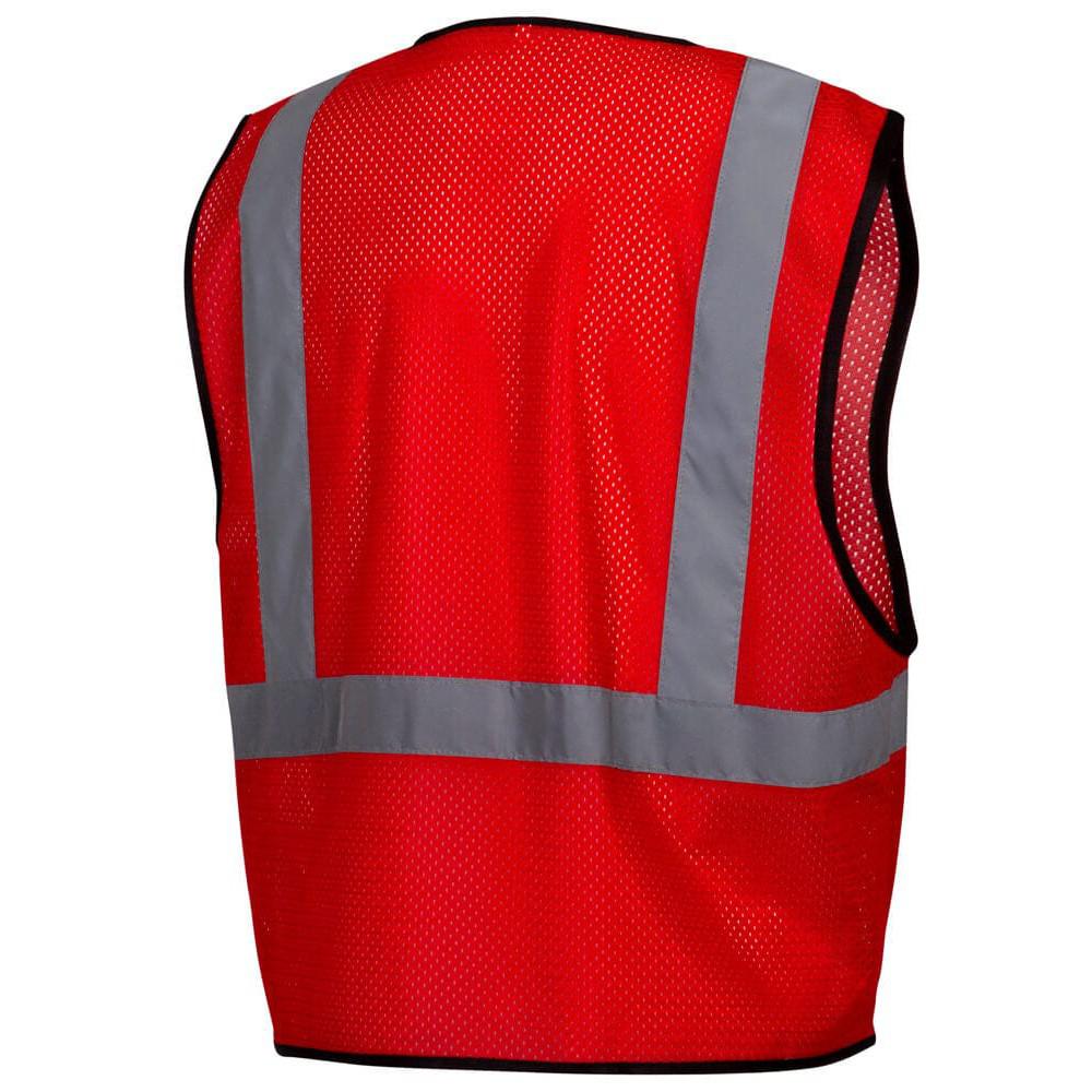Pyramex RV1227 Non-ANSI Mesh Safety Vest - Red - Back