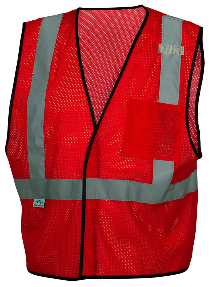 Pyramex RV1227 Non-ANSI Mesh Safety Vest - Red - Front
