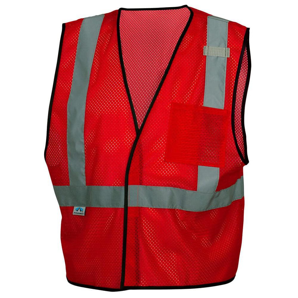 Pyramex RV1227 Non-ANSI Mesh Safety Vest - Red - Front