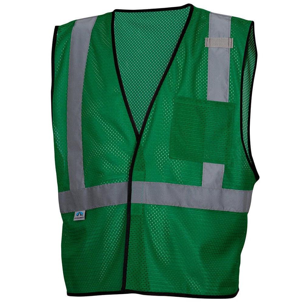 Pyramex RV1235 Non-ANSI Mesh Safety Vest - Green - Front