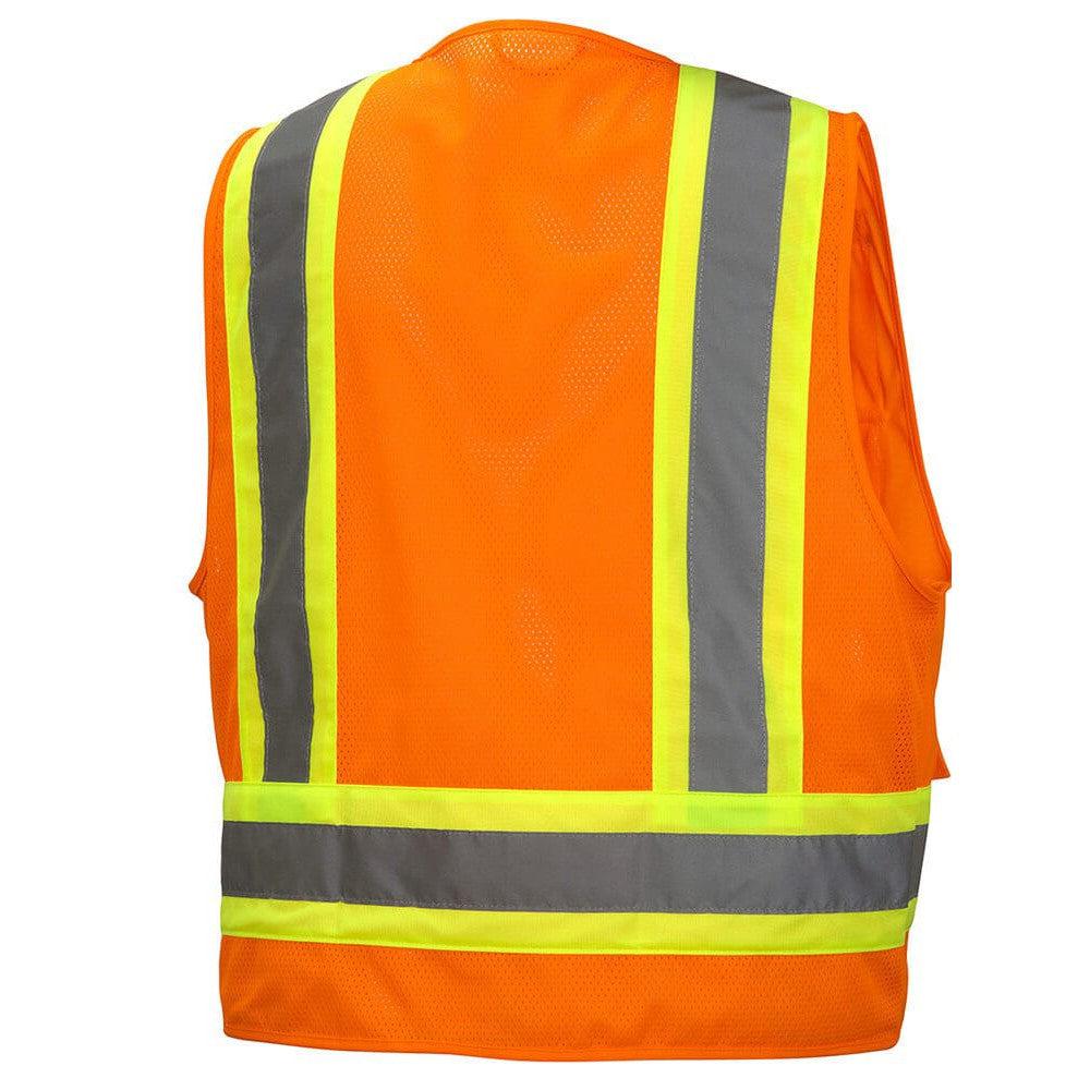 Pyramex RVZ24 Class 2 Hi-Viz Safety Vest, Orange Back