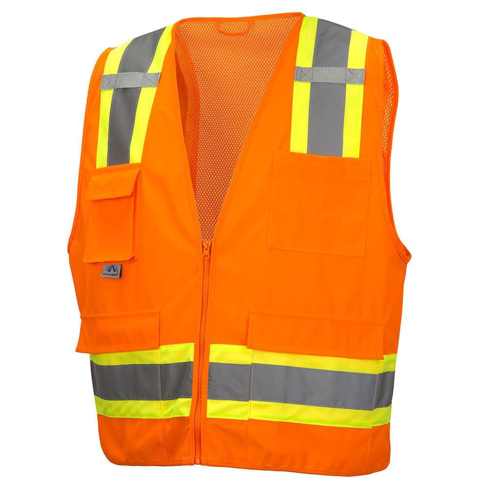 Pyramex RVZ24 Class 2 Hi-Viz Safety Vest, Orange