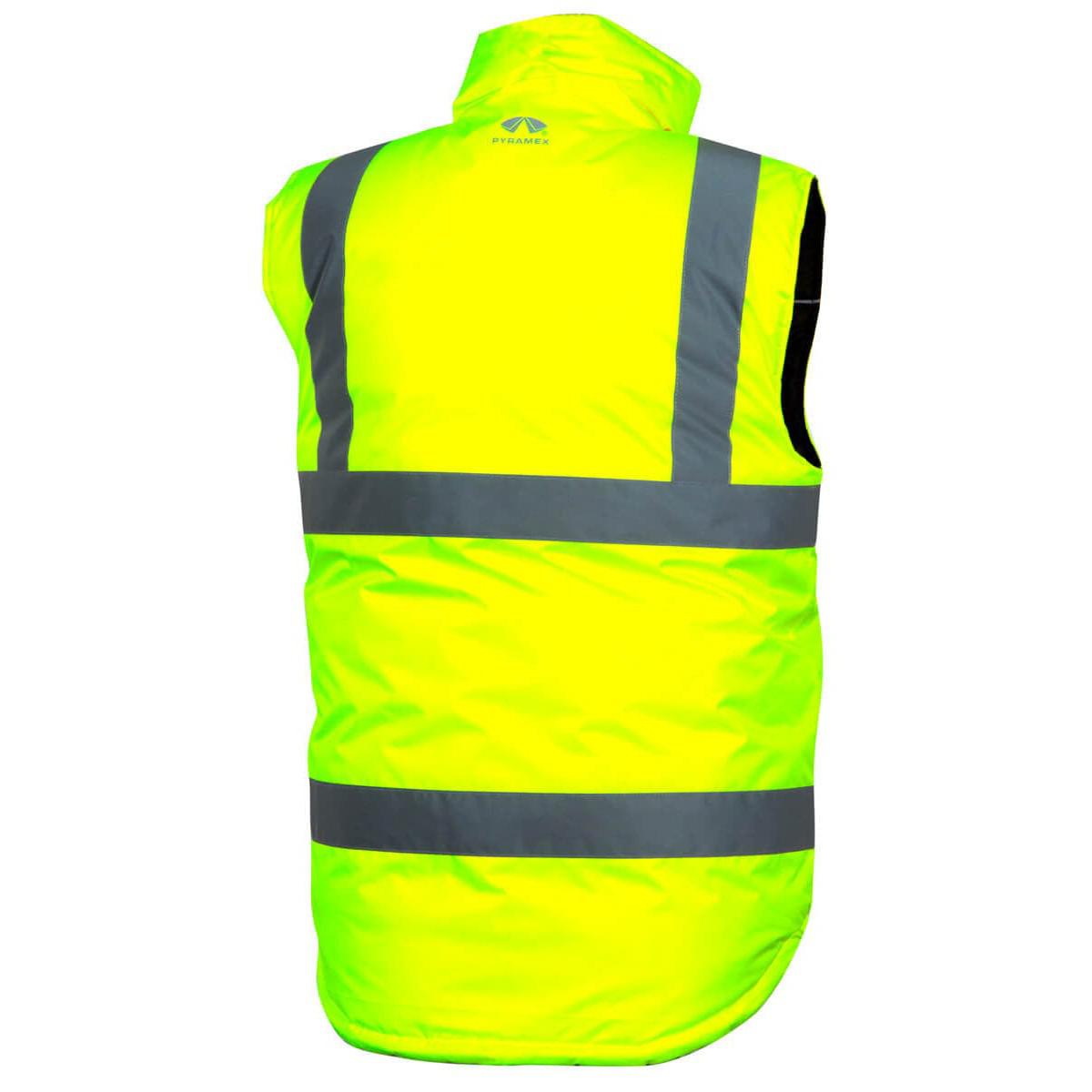 Pyramex RWVZ4510 Type R Class 2 Reversible Insulated Vest Hi-Vis Lime - Back