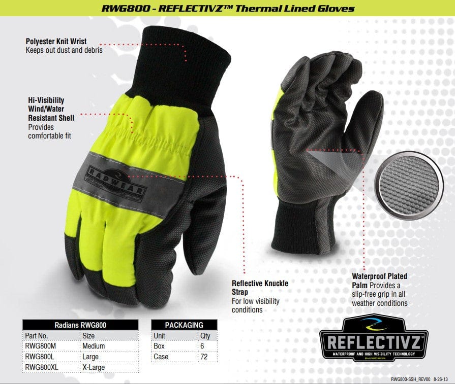 Radians RWG800 Gloves Key Features
