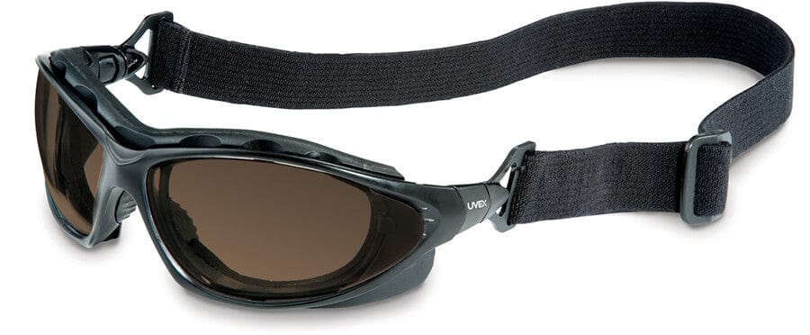 Uvex Seismic S0601X Safety Glasses/Goggles with Black Frame and Espresso Anti-Fog Lens with Strap