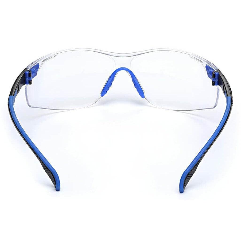 3M Solus Safety Glasses with Blue Temples, Clear Anti-Fog Lens and Foam & Strap Kit S1101SGAF-KT - Back View
