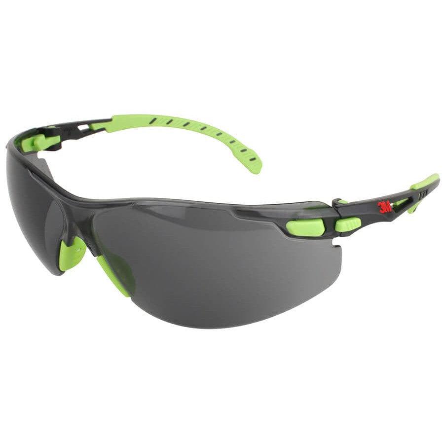 3M Solus Safety Glasses with Green Temples and Gray Anti-Fog Lens S1202SGAF