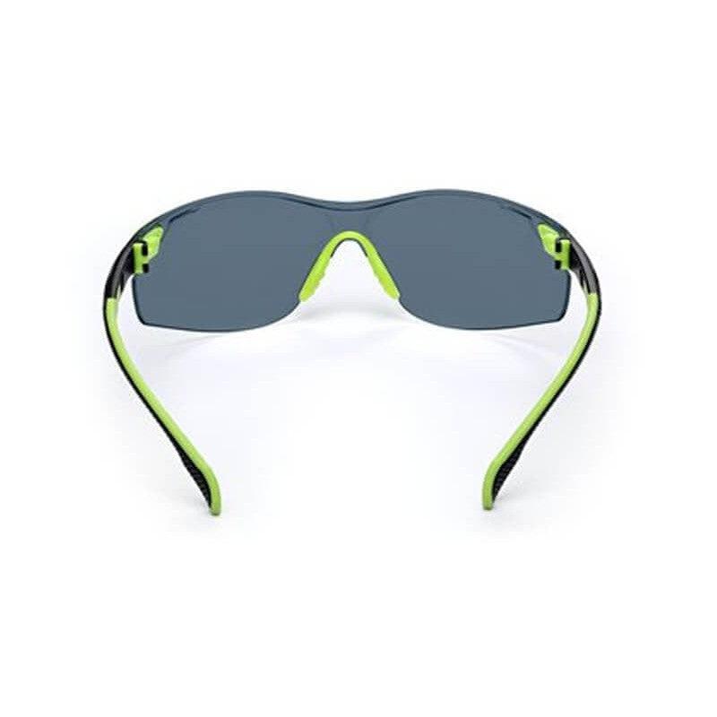 3M Solus S1202SGAF-KT Safety Glasses with Green Temples, Gray Anti-Fog Lens and Foam & Strap Kit - Back View
