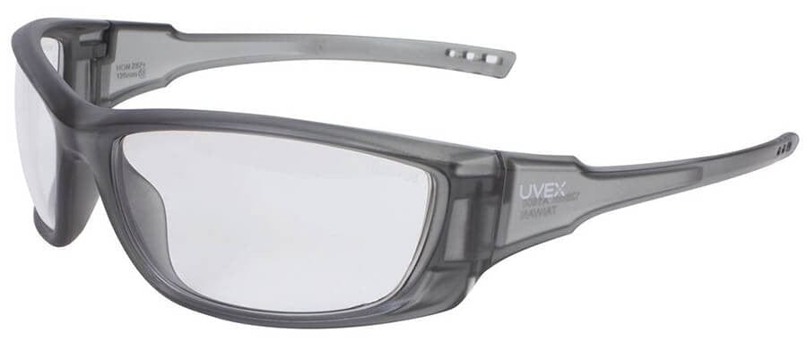 Uvex A1500 Safety Glasses with Matte Gray Frame and Clear Lens