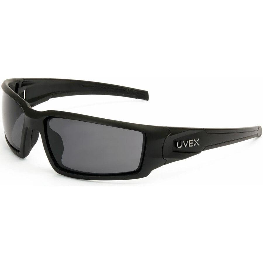 Uvex Hypershock Safety Glasses with Matte Black Frame and Gray Hydroshield Anti-Fog Lens S2941HS