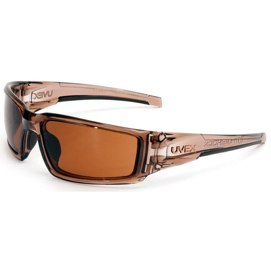 Uvex Hypershock Safety Glasses with Smoke Brown Frame and Espresso Hydroshield Anti-Fog Lens