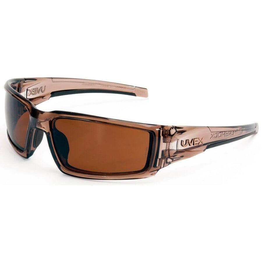Uvex Hypershock Safety Glasses with Smoke Brown Frame and Espresso Polarized Lens
