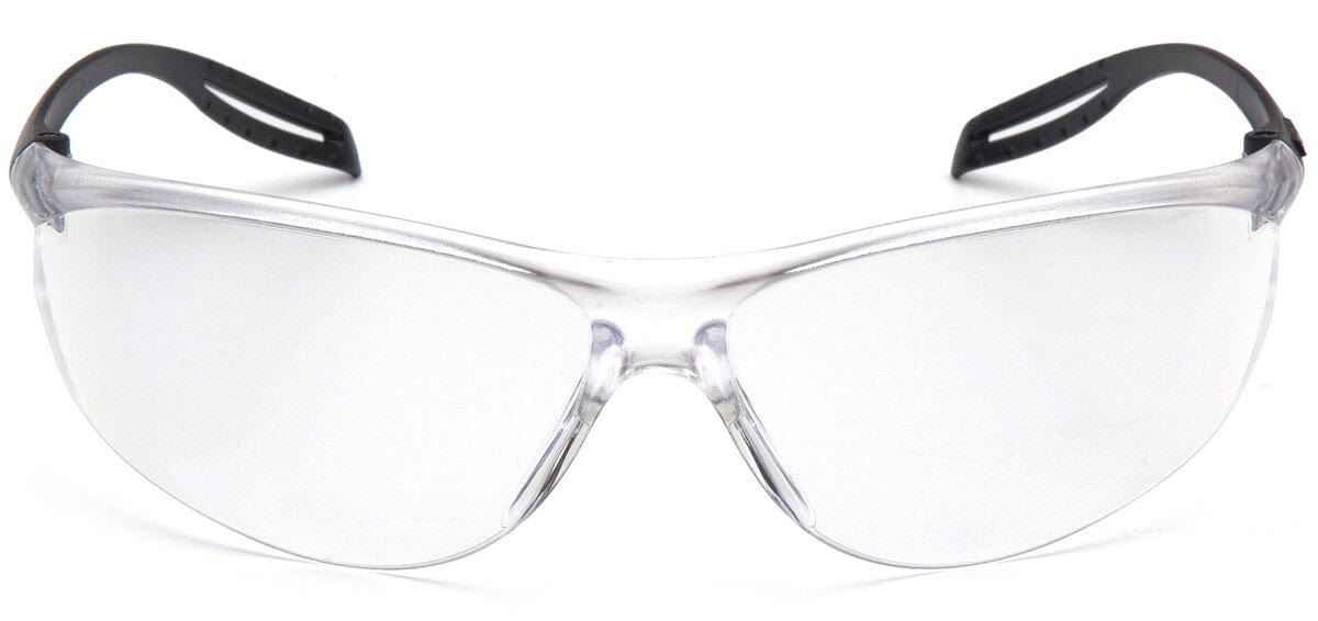 Pyramex Neshoba Safety Glasses with Black Temple and Clear H2MAX Anti-Fog Lens S9710STM - Front View