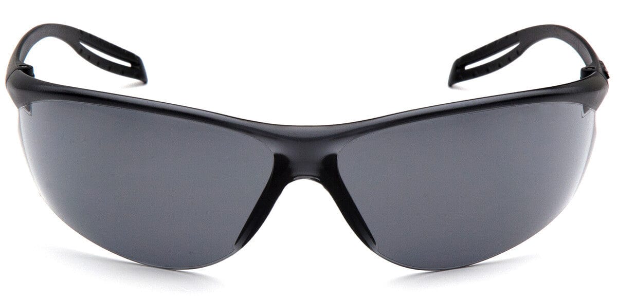 Pyramex Neshoba Safety Glasses with Black Temple and Gray H2MAX Anti-Fog Lens S9720STM - Front View