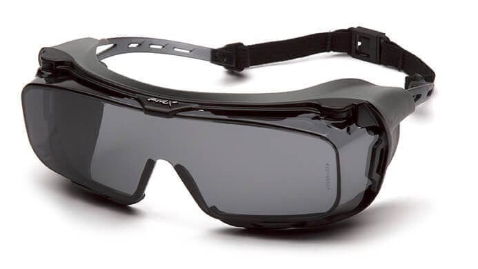 Pyramex Cappture S9920STMRG Safety Glasses with Gasket and H2X Gray Anti-Fog Lens