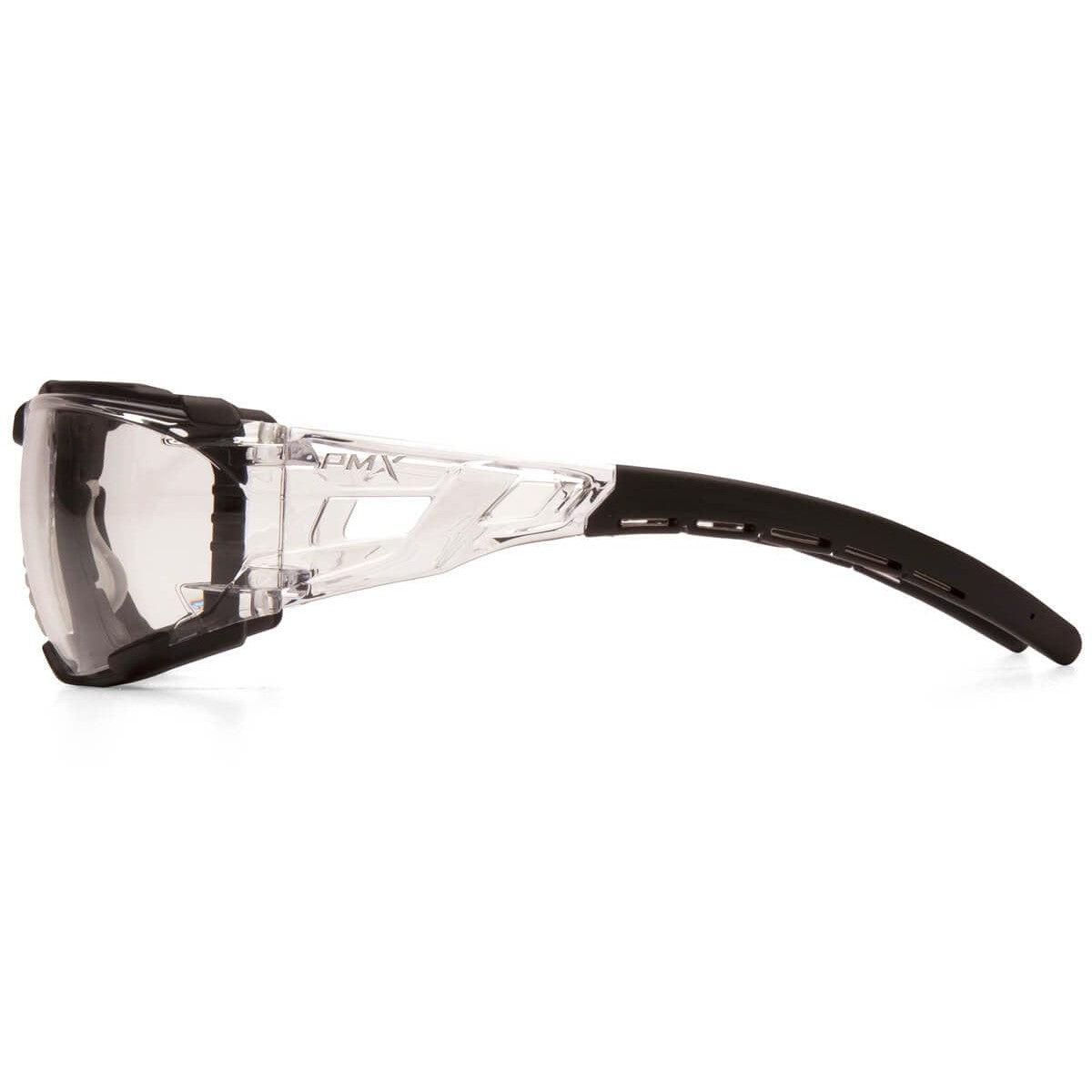 Pyramex Fyxate Foam-Padded Safety Glasses with Clear/Black Frame and Clear H2MAX Anti-Fog Lens SB10210STMFP - Side View