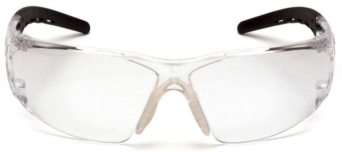 Pyramex Fyxate Safety Glasses with Clear/Black Frame and Clear Lens SB10210S - Front View
