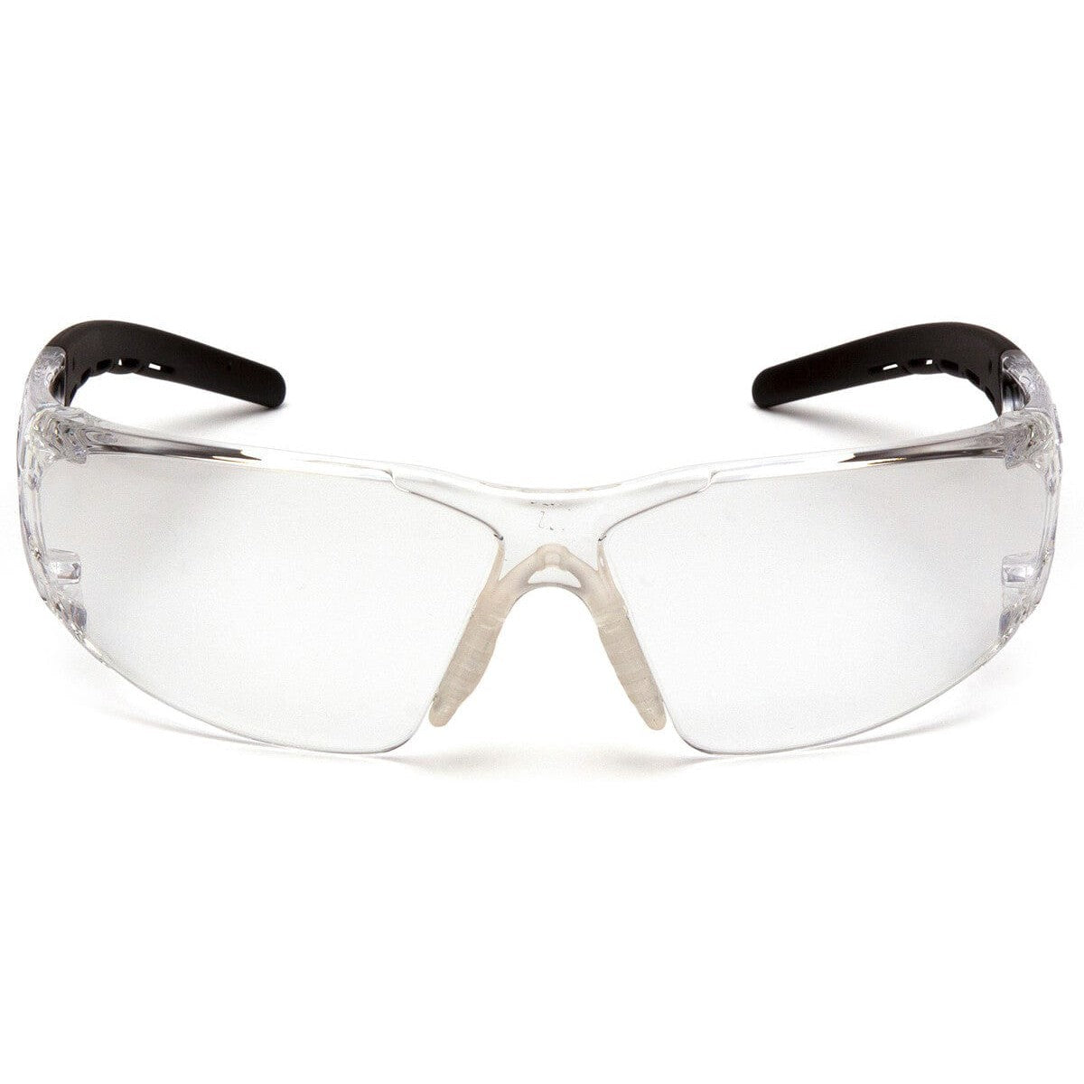 Pyramex Fyxate Safety Glasses with Clear/Black Frame and Clear Lens SB10210S - Front View