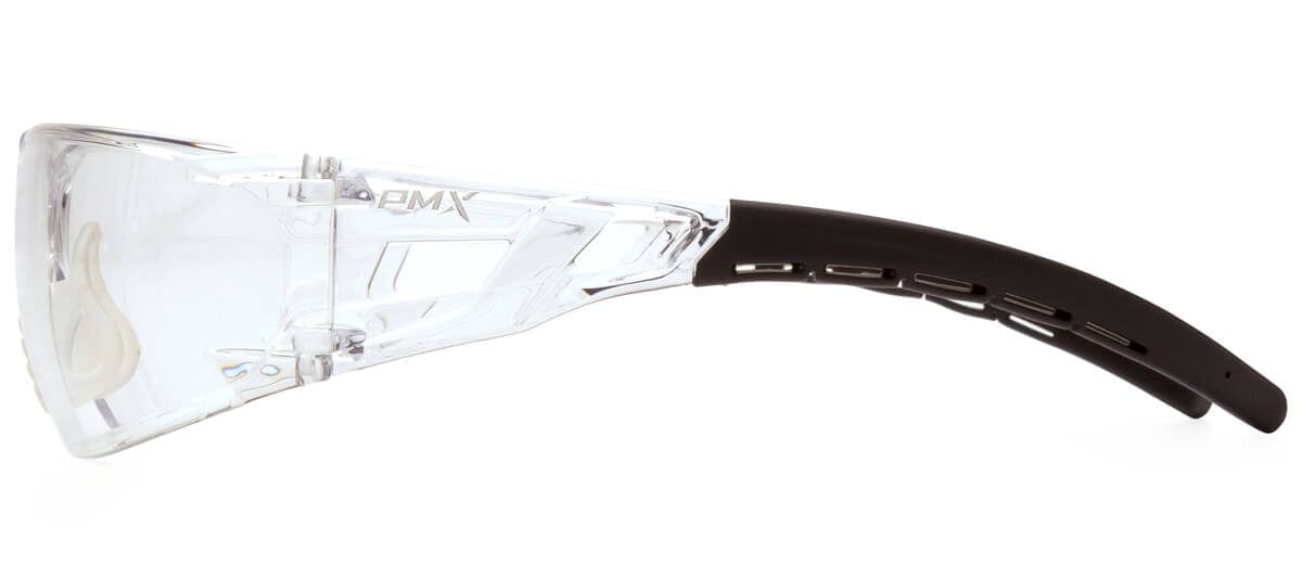 Pyramex Fyxate Safety Glasses with Clear/Black Frame and Clear Lens SB10210S - Side View