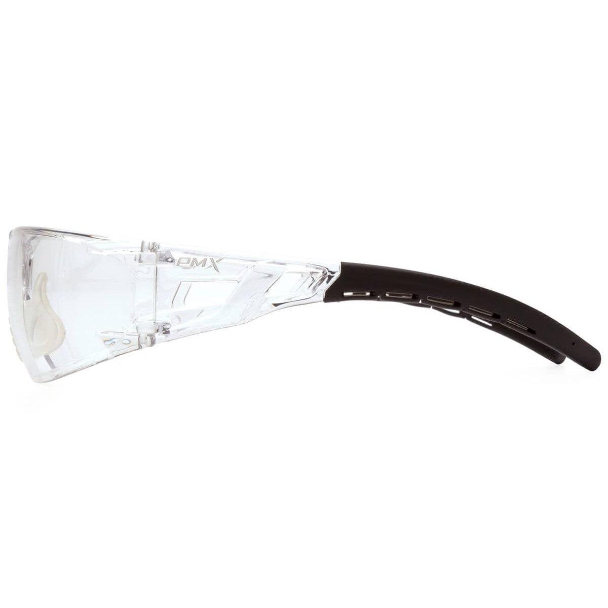 Pyramex Fyxate Safety Glasses with Clear/Black Frame and Clear Lens SB10210S - Side View