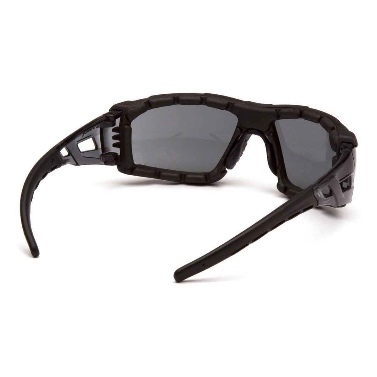 Pyramex Fyxate Foam-Padded Safety Glasses with Black Frame and Gray H2MAX Anti-Fog Lens SB10220STMFP - Back View
