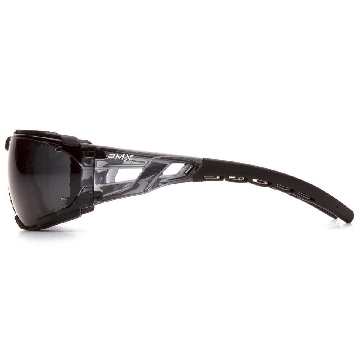 Pyramex Fyxate Foam-Padded Safety Glasses with Black Frame and Gray H2MAX Anti-Fog Lens SB10220STMFP - Side View