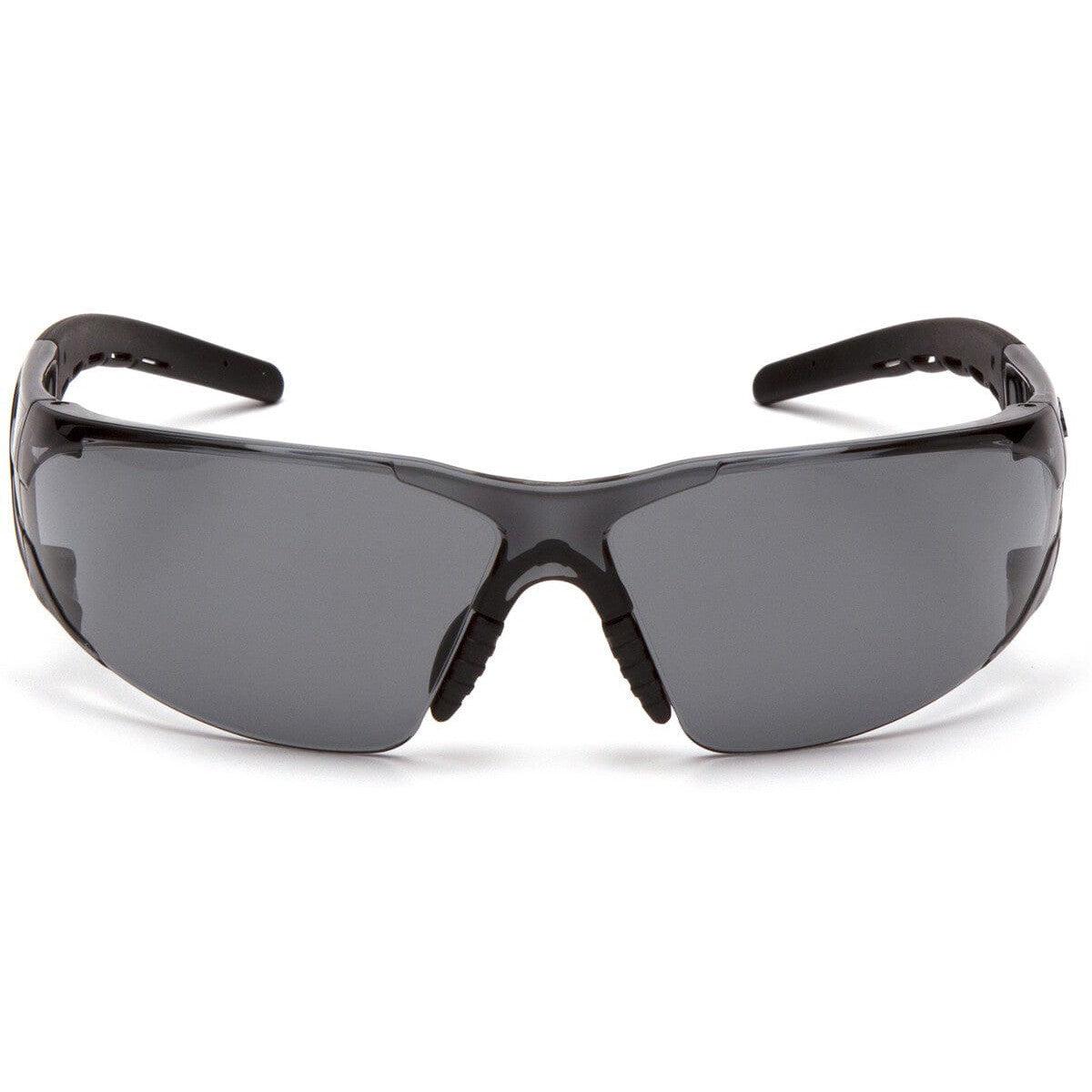 Pyramex Fyxate Safety Glasses with Black Frame and Gray H2MAX Anti-Fog Lens SB10220ST - Front View