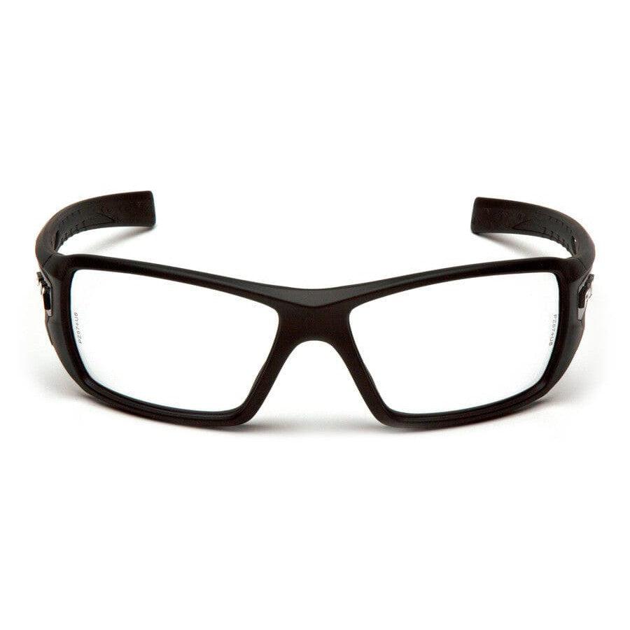 Pyramex Velar Safety Glasses with Black Frame and Clear Lens - Front