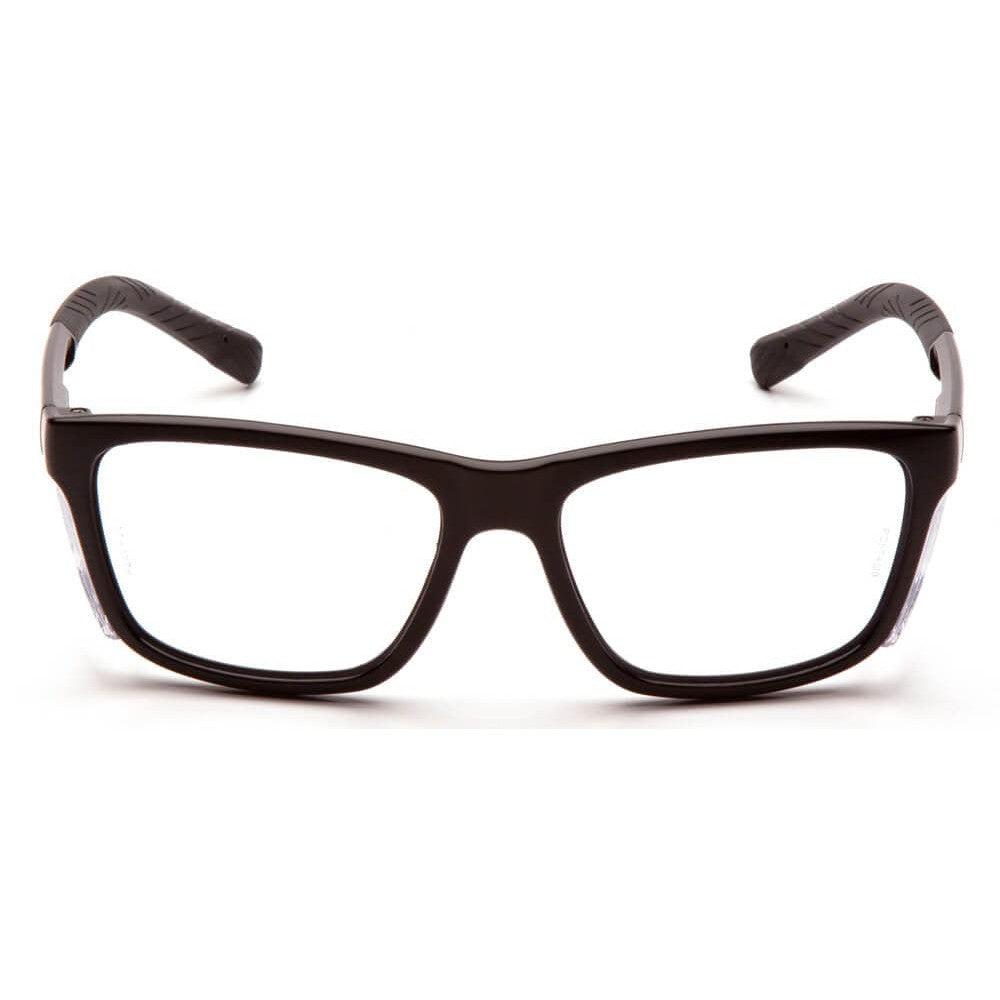 Pyramex Conaire Safety Glasses with Black Frame and Clear Lens - Front