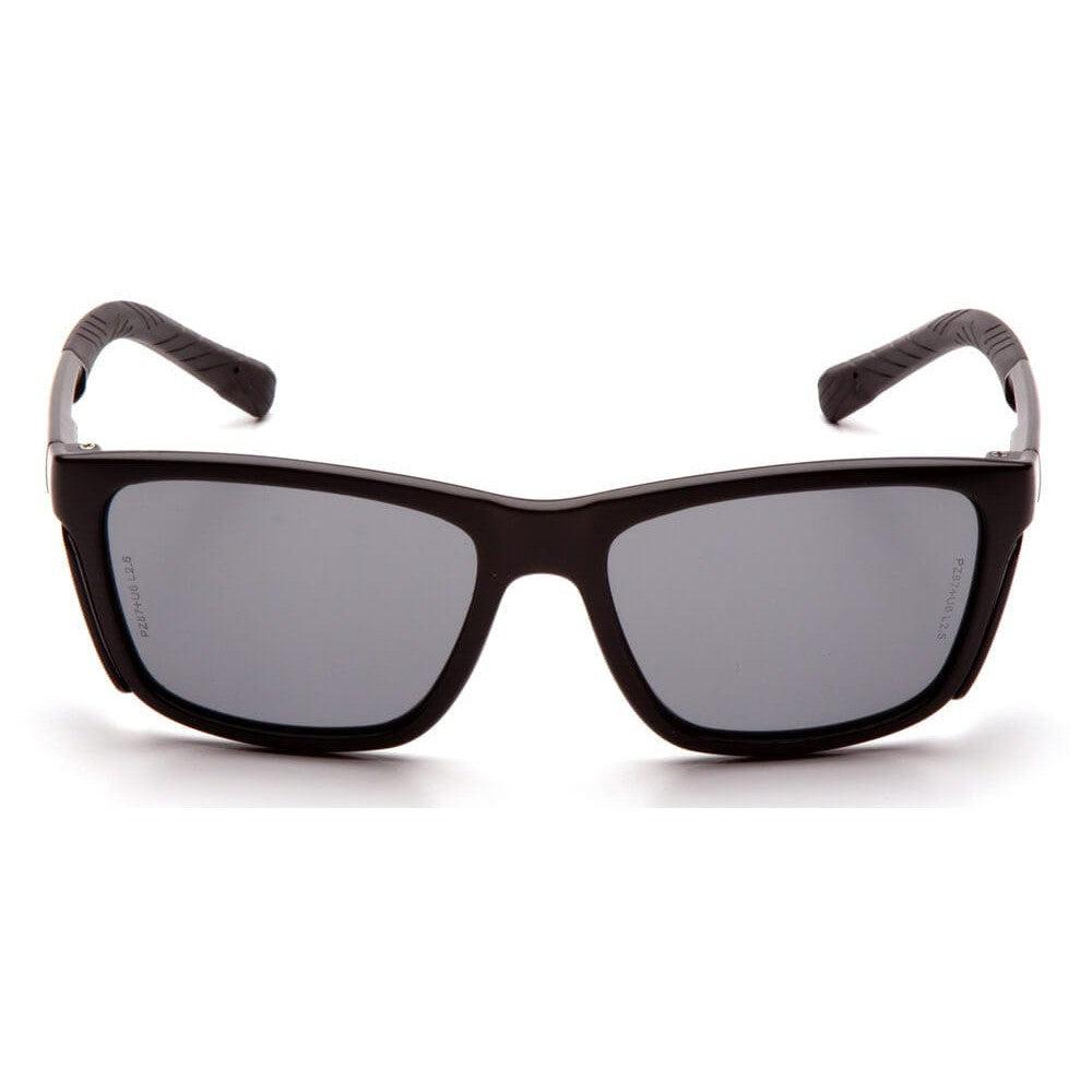 Pyramex Conaire Safety Glasses with Black Frame and Gray Lens - Front