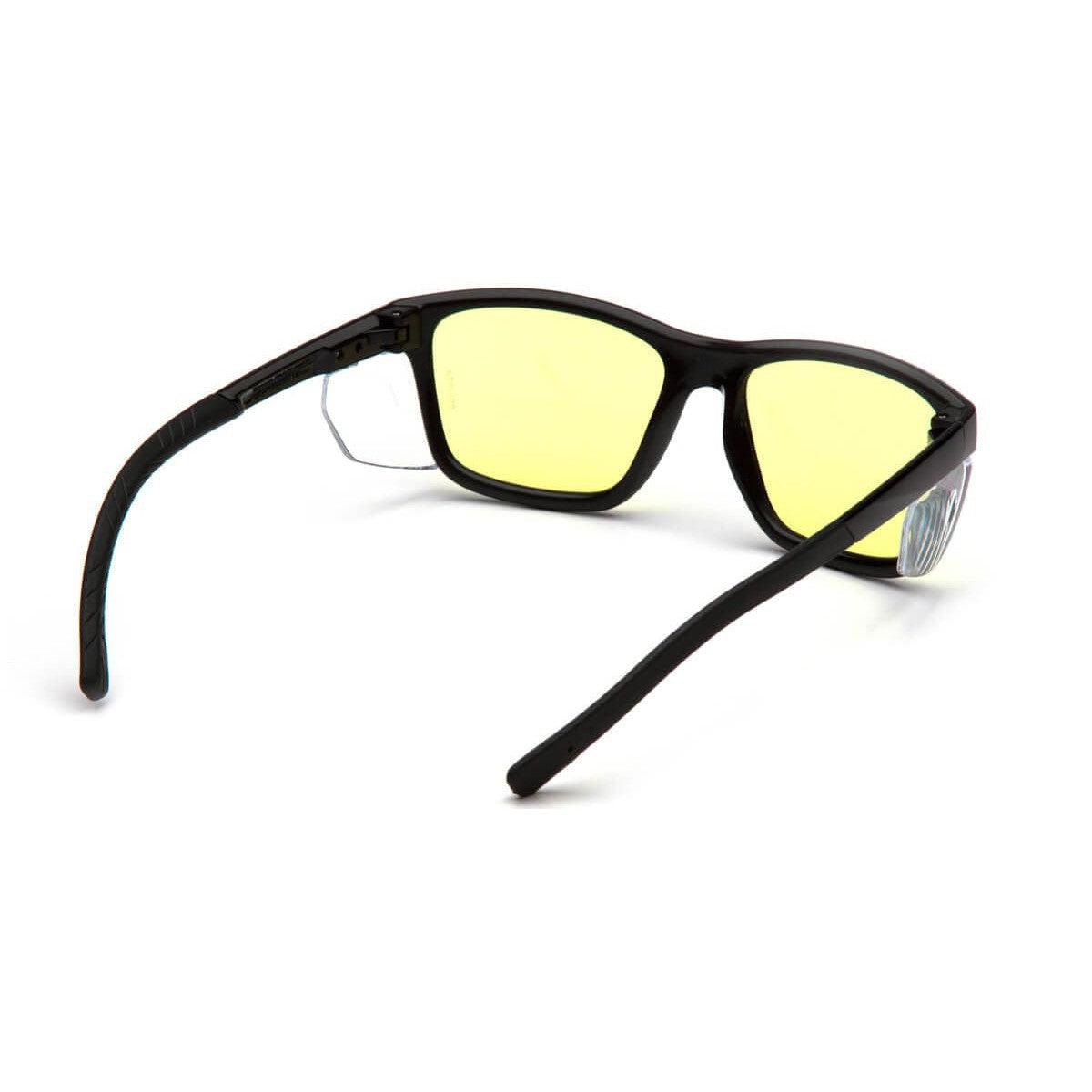 Pyramex Conaire Safety Glasses with Black Frame and UV400 Blue Block Lens SB10734D - Back View