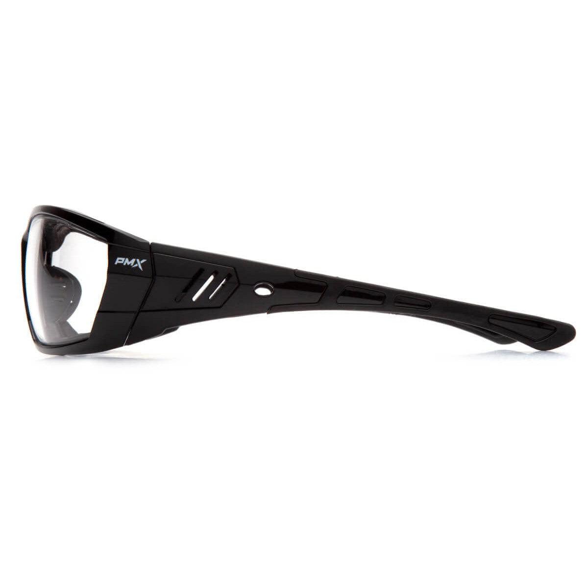 Pyramex Atrex Safety Glasses with Padded Black Frame and Clear Anti-Fog Lens SB10810DT - Side View