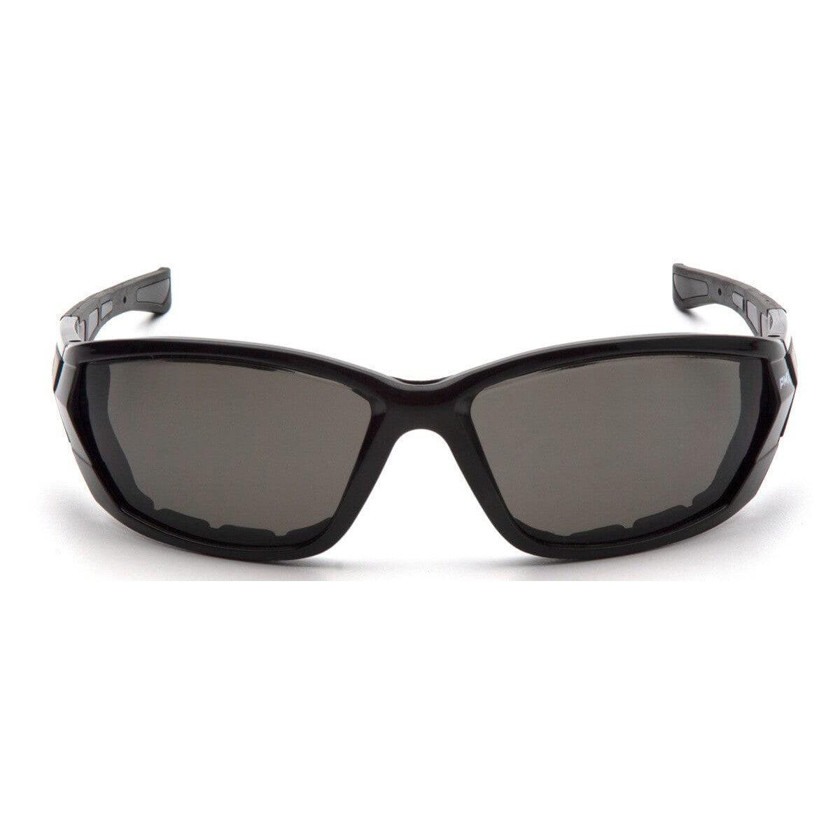 Pyramex Atrex Safety Glasses with Padded Black Frame and Gray Anti-Fog Lens SB10820DT - Front View