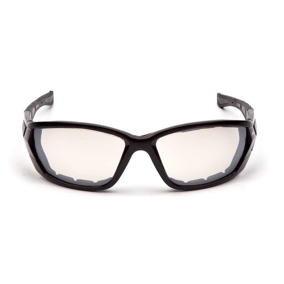 Pyramex Atrex Safety Glasses with Padded Black Frame and Indoor/Outdoor Mirror Anti-Fog Lens SB10880DT - Front View