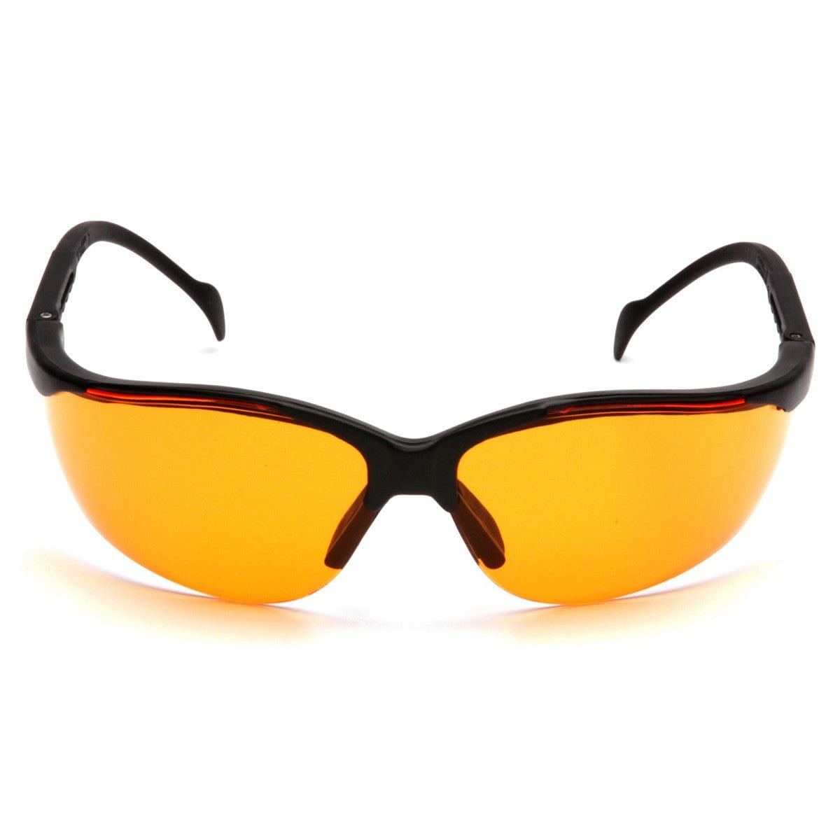 Pyramex Venture 2 Safety Glasses Black Frame Orange Lens SB1840S Front View