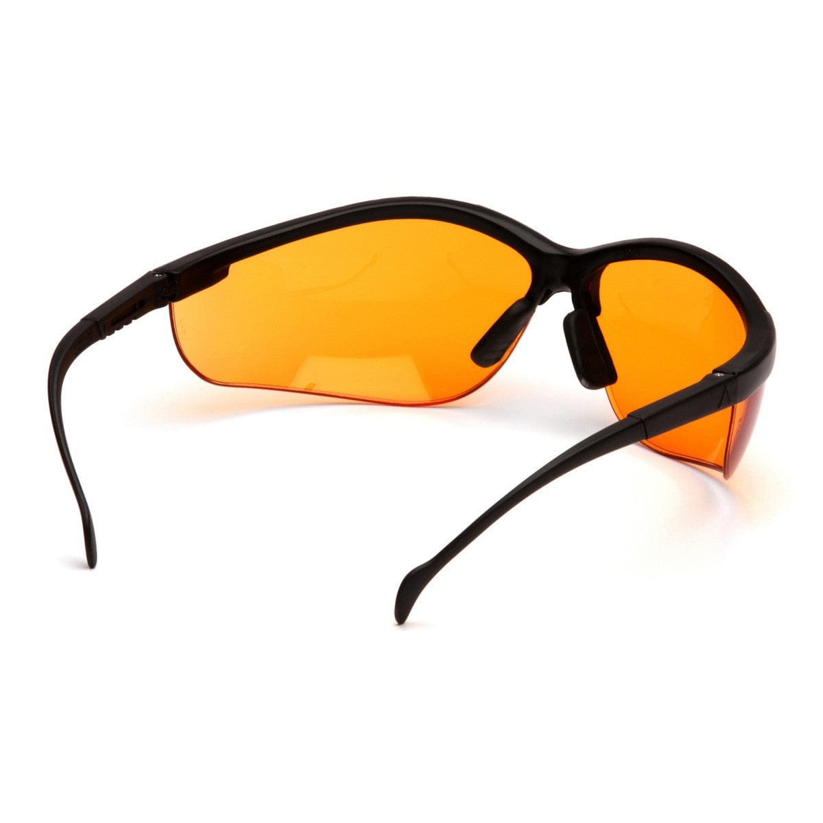 Pyramex Venture 2 Safety Glasses Black Frame Orange Lens SB1840S Front View
