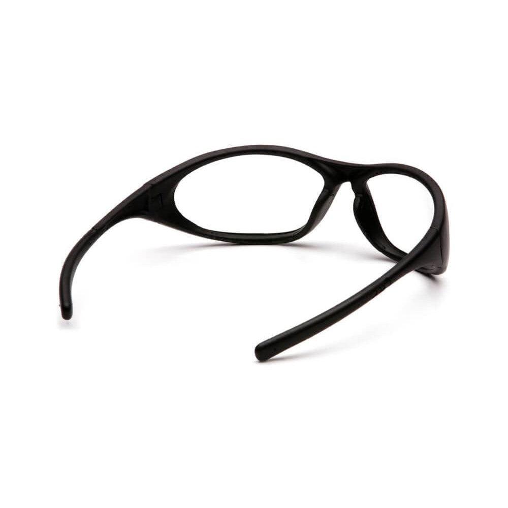 Pyramex Zone 2 Safety Glasses with Black Frame and Clear Lens - Back