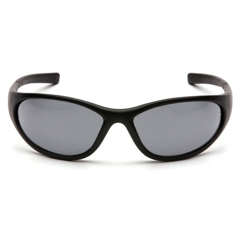 Pyramex Zone 2 Safety Glasses with Black Frame and Gray Lens - Front