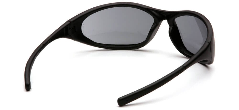 Pyramex Zone 2 Safety Glasses with Black Frame and Gray Lens - Back