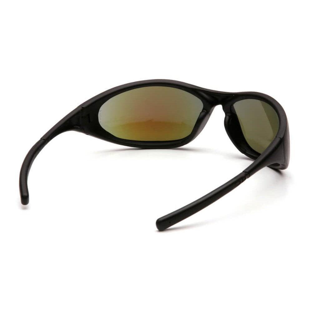 Pyramex Zone 2 Safety Glasses with Black Frame and Ice Blue Mirror Lens - Back