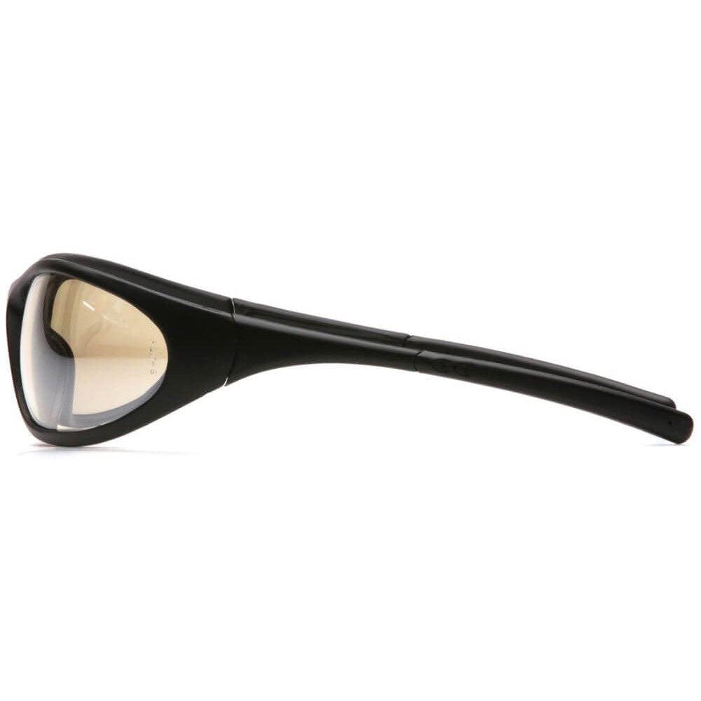 Pyramex Zone 2 Safety Glasses with Black Frame and Indoor/Outdoor Lens - Side