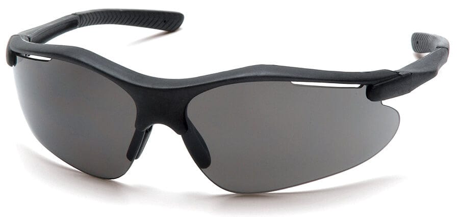 Pyramex Fortress Safety Glasses with Black Frame and Gray Lens SB3720D