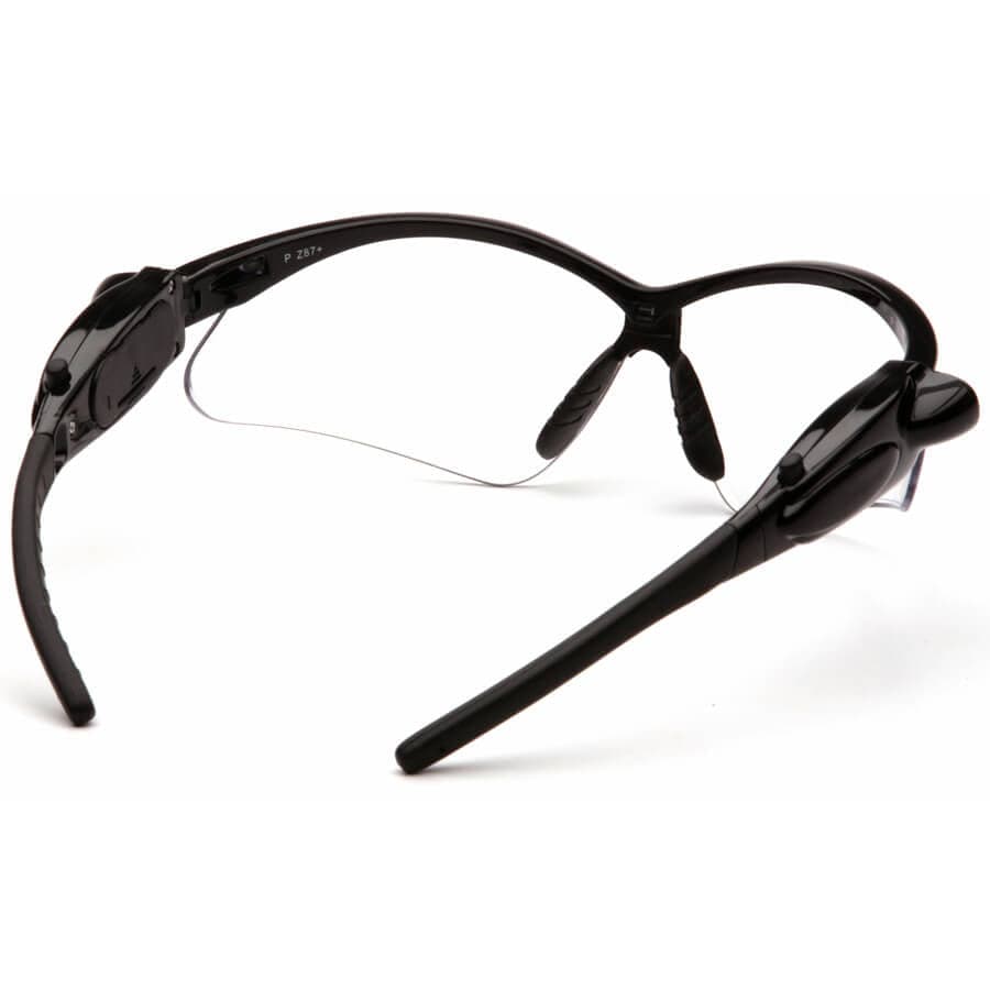 Pyramex PMXtreme LED Safety Glasses with Black Frame and Clear Anti-Fog Lens - Back