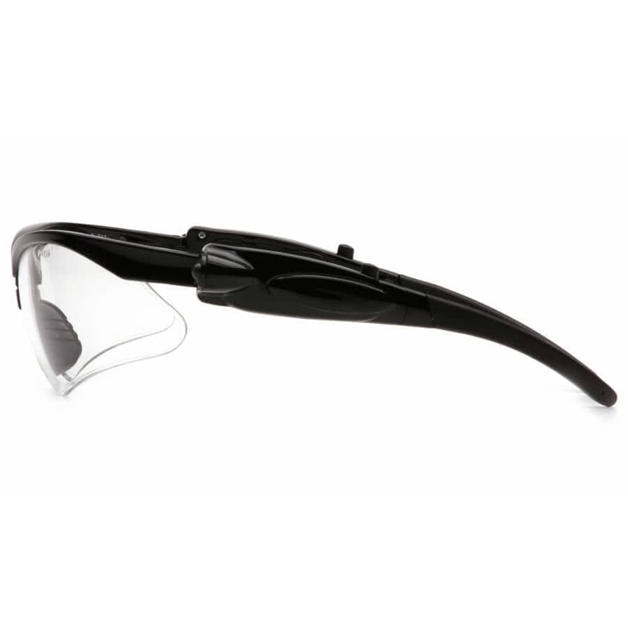 Pyramex PMXtreme LED Safety Glasses with Black Frame and Clear Anti-Fog Lens - Side