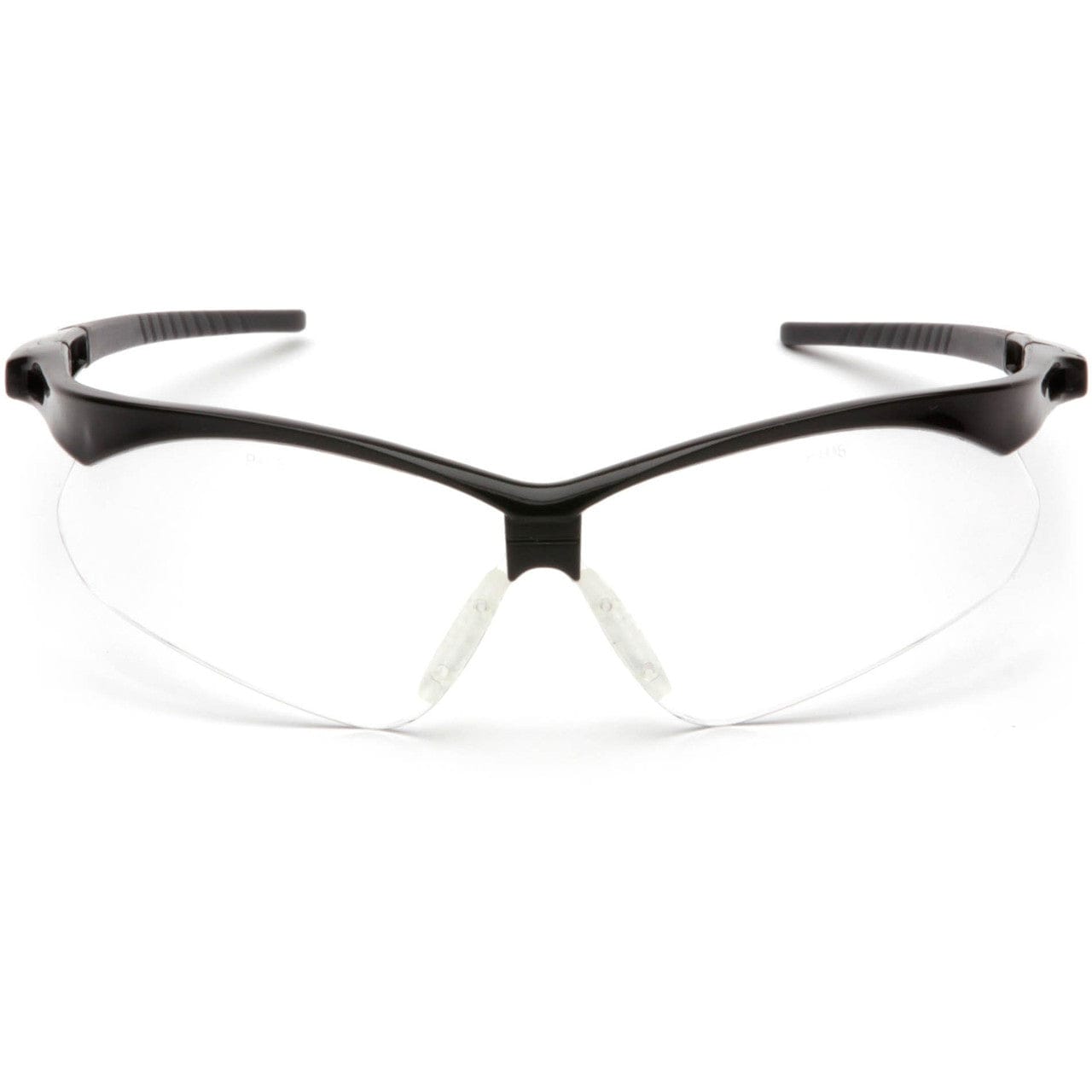 Pyramex PMXtreme Safety Glasses with Black Frame and Clear Lens Front View