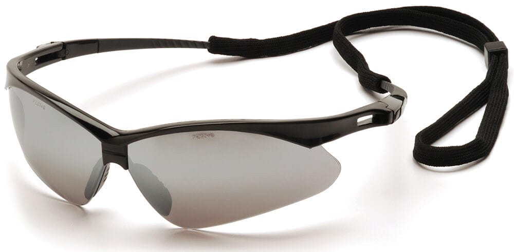 Pyramex PMXtreme Safety Glasses with Black Frame and Silver Mirror Lens