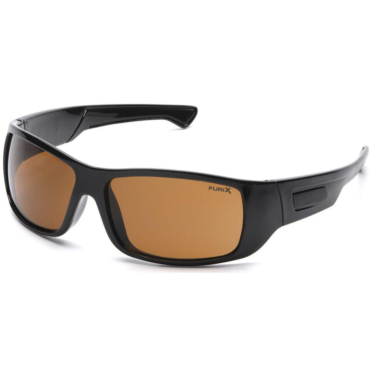 Pyramex Furix Safety Glasses with Black Frame and Coffee Anti-Fog Lens SB8515DT
