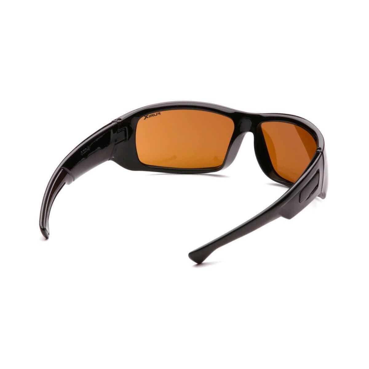 Pyramex Furix Safety Glasses with Black Frame and Coffee Anti-Fog Lens SB8515DT - Back View